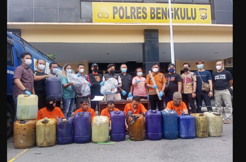 Polres Bengkulu saat merilis hasil tangkapan