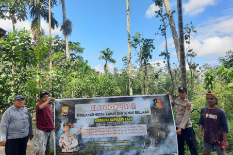 Sosialisasi Karhutlah, Polsek Muara Sahung Ingatkan Warga Tidak Membakar Hutan dan Lahan 