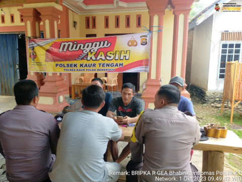 Polsek Kaur Tengah Minggu Kasih Bersama Warga Desa Bangun Jiwa 