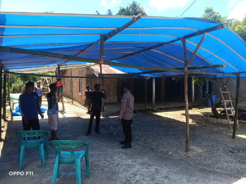 Anggota PAM TPS Polsek Muara Sahung Cek Lokasi TPS 