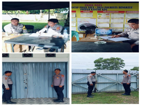Pemantauan Rutin Kantor KPU Kota Bengkulu, Satgas Pastikan Keamanan Logistik Pemilu