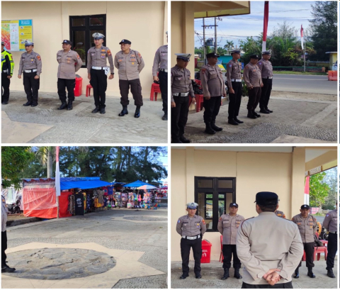 Apel Serah Terima Piket Pengamanan Pos Terpadu Pantai Panjang Berlangsung Lancar