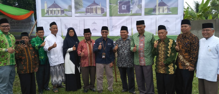 Peletakan Batu Pertama Pembangunan Masjid Baitul Salam Munawaroh di Kampus STIESNU Bengkulu