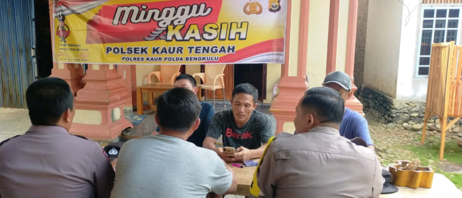 Polsek Kaur Tengah Minggu Kasih Bersama Warga Desa Bangun Jiwa 