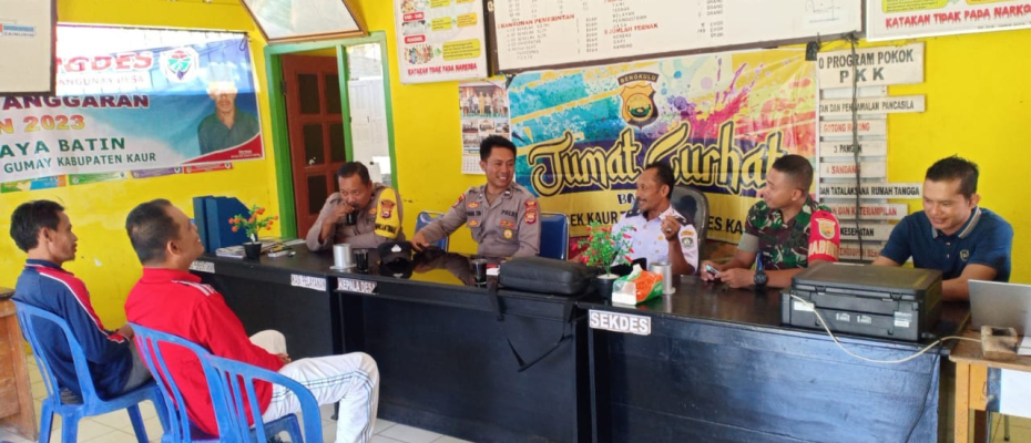 Jumat Curhat di Desa Cahaya Batin, Polsek Kaur Tengah Sampaikan Pesan dan Imbauan Kamtibmas Jelang Pemilu 2024 