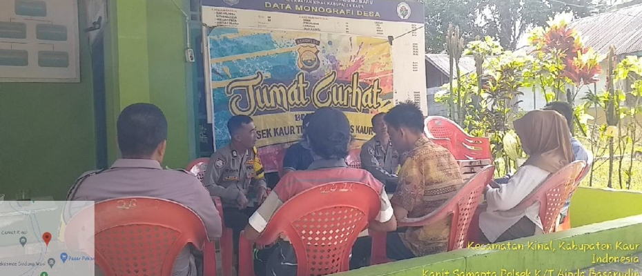 Polsek Kaur Tengah Jumat Curhat Bersama Warga Desa Tanjung Baru 