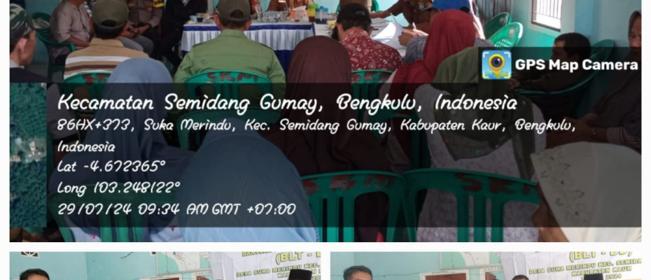 Personel Bhabinkamtibmas Polsek Kaur Tengah Lakukan Pengamanan Sekaligus Monitoring Kegiatan Pembagian BLT Dana Desa