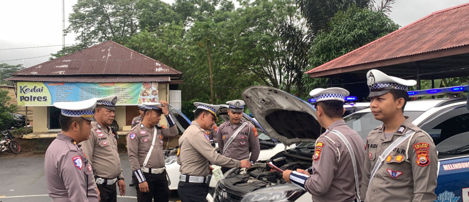 Jelang Pengamanan Nataru Satlantas PolresKepahiang Cek Kendaraan Dinas 