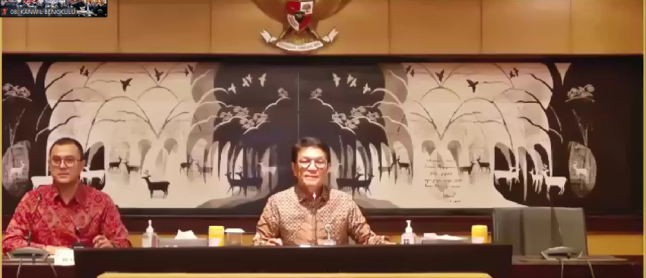 Santosa Kakanwil Kemenkumham Bengkulu Ikuti Pengarahan Dari Sekjen Kemenkumham RI Terkait Pelaksanaan Tes CPNS